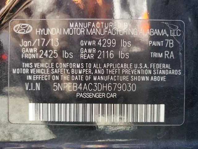 2013 HYUNDAI SONATA GLS  