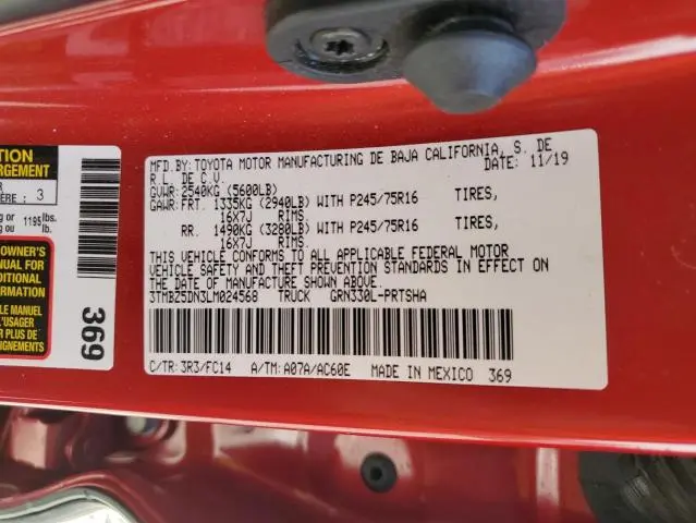 2020 TOYOTA TACOMA DOUBLE CAB  