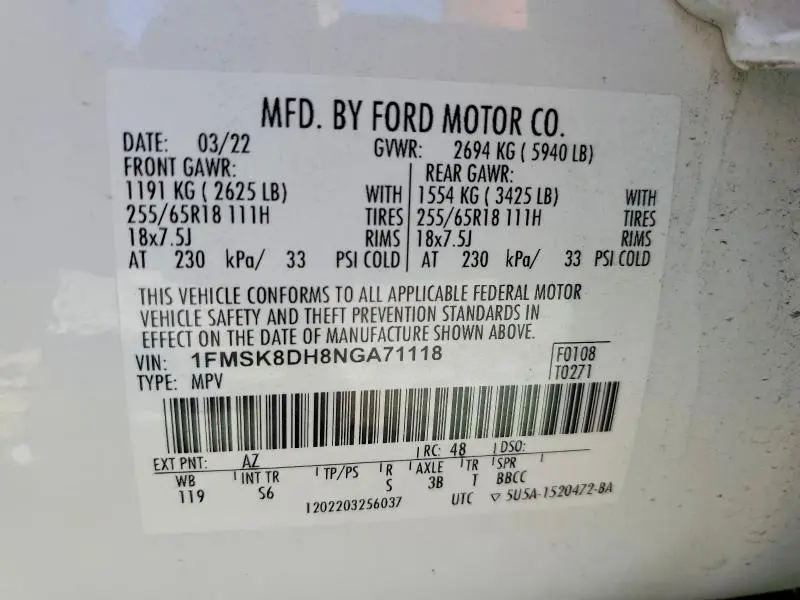 2022 FORD EXPLORER XLT  