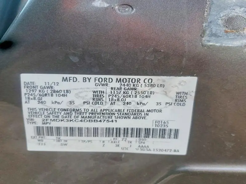 2013 FORD EDGE LIMITED  