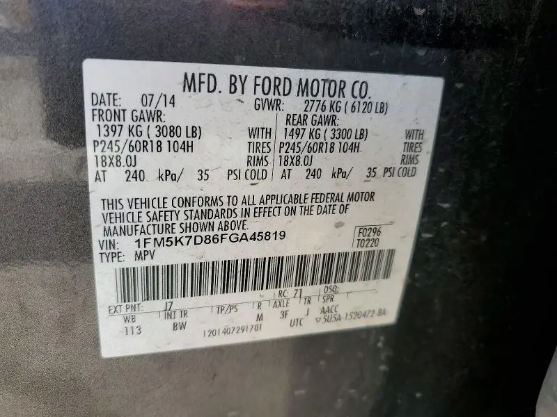 2015 FORD EXPLORER XLT  