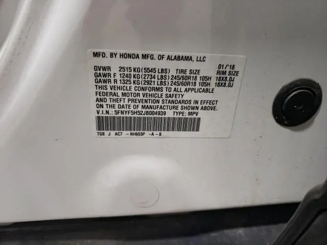 2018 HONDA PILOT EXL  