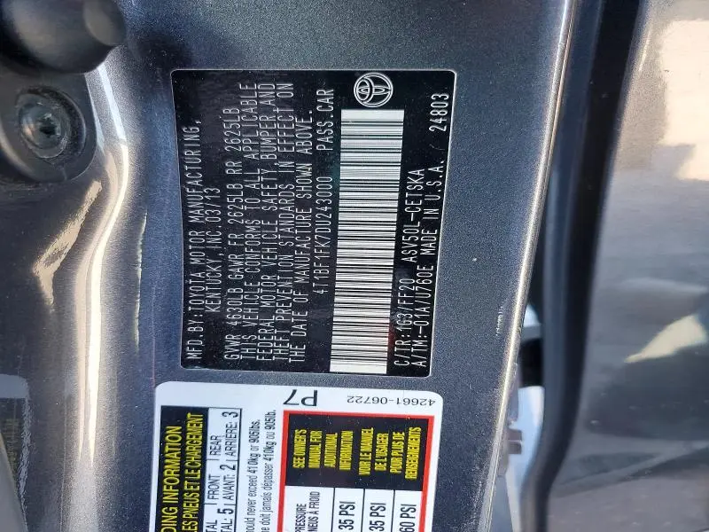 2013 TOYOTA CAMRY SE  