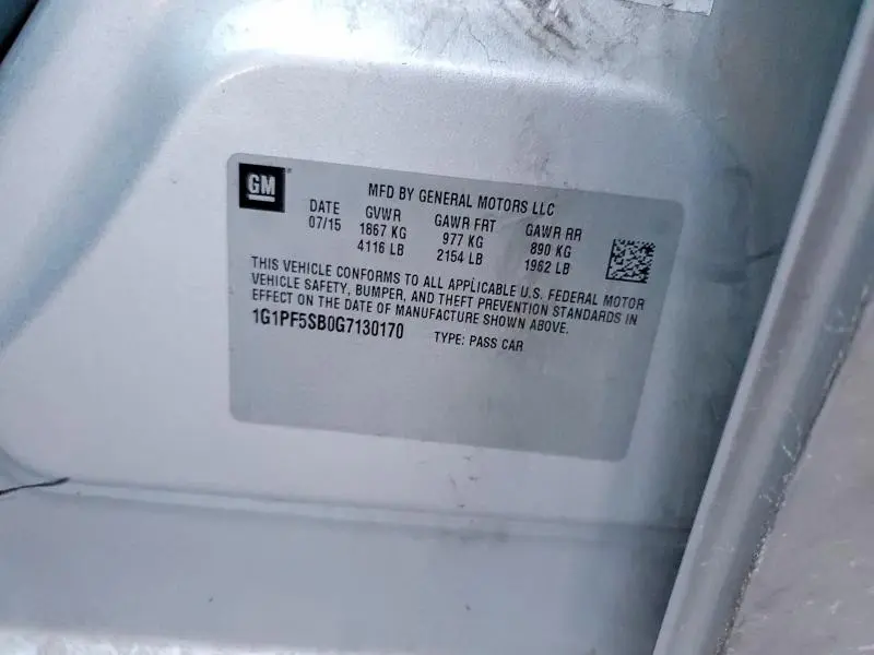 2016 CHEVROLET CRUZE LIMITED LT  