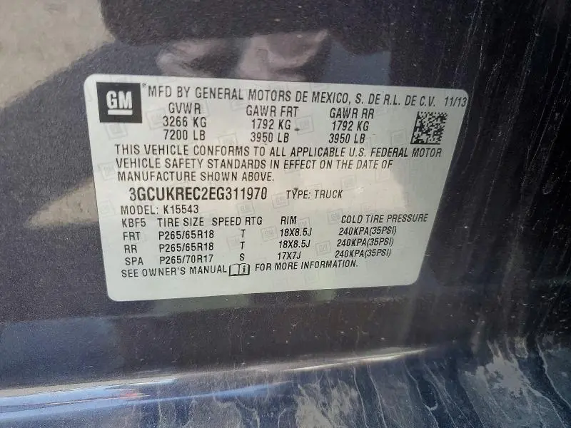 2014 CHEVROLET SILVERADO K1500 LT  