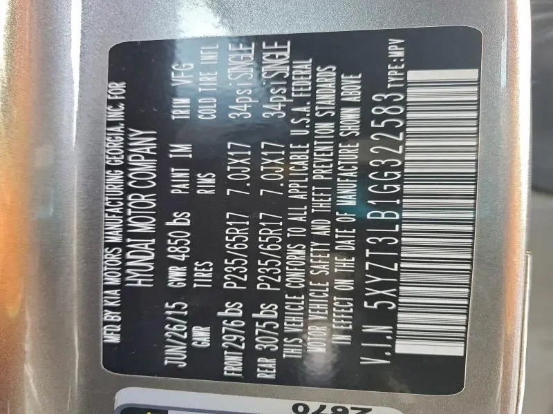 2016 HYUNDAI SANTA FE SPORT   