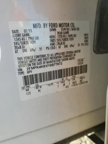 2015 FORD EDGE TITANIUM  