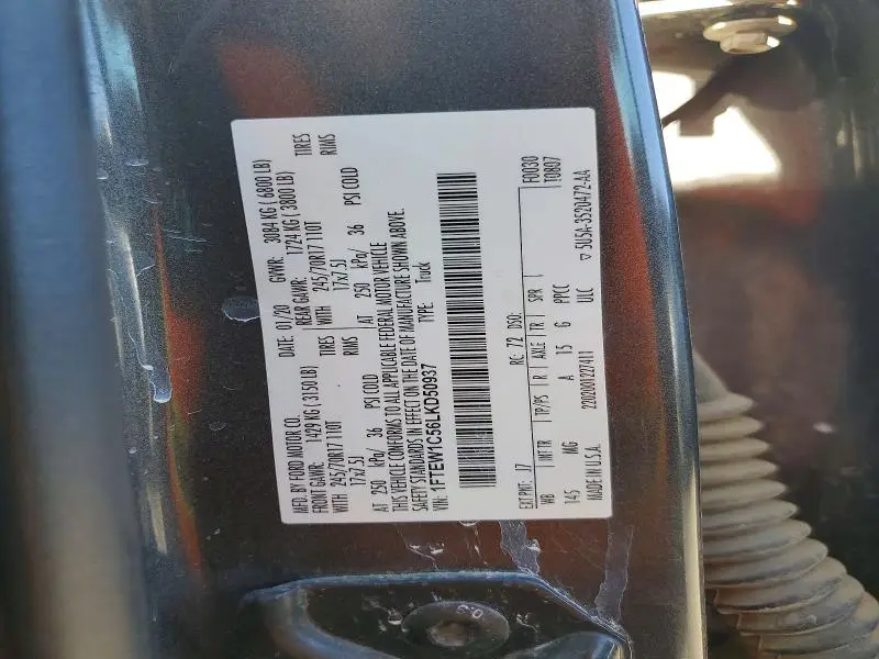 2020 FORD F150 XLT 5.0L V8