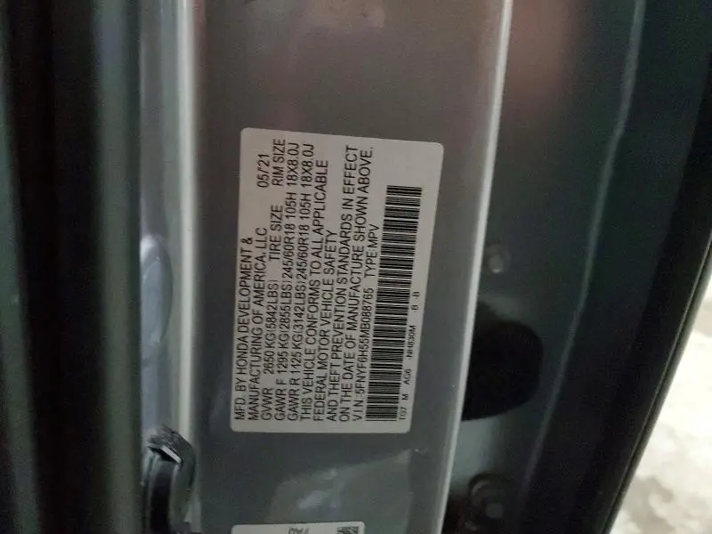 2021 HONDA PILOT EXL  