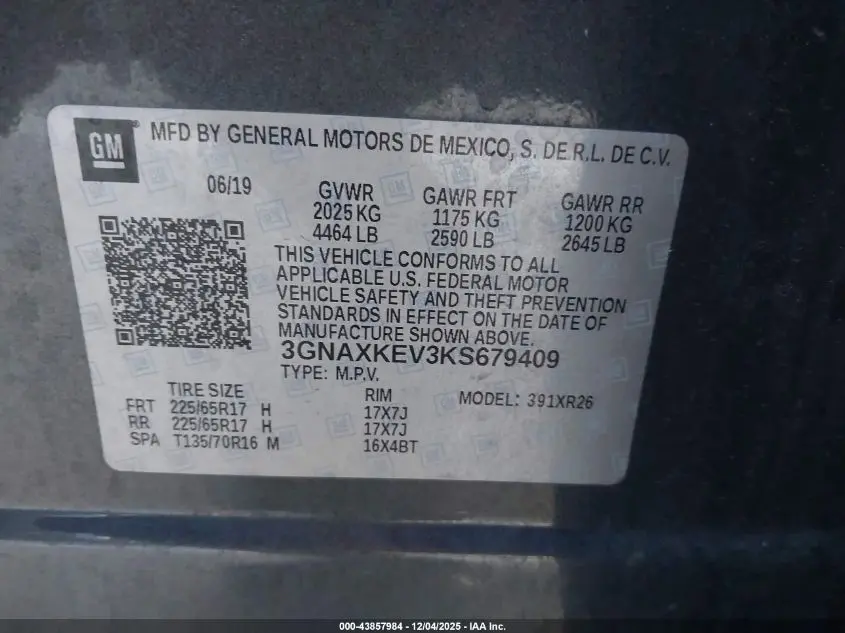 2019 CHEVROLET EQUINOX LT