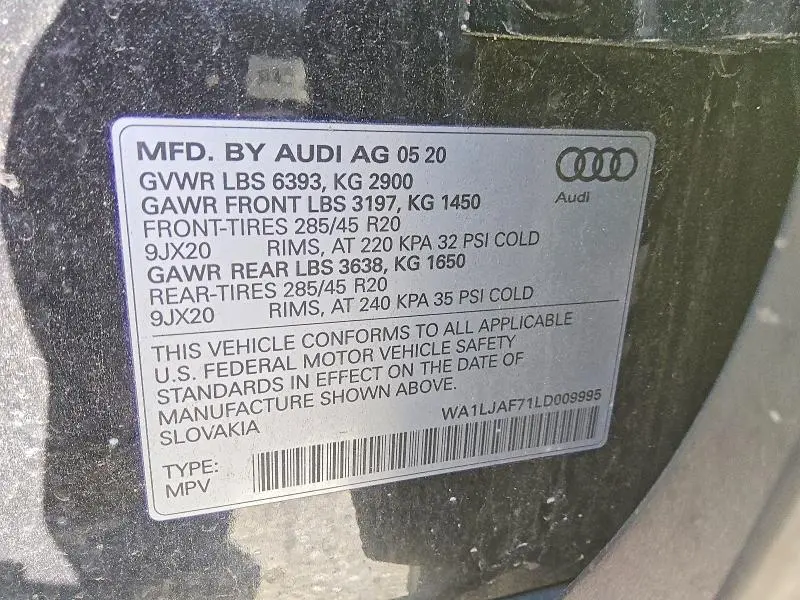 2020 AUDI Q7 PREMIUM PLUS  
