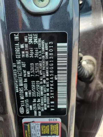 2016 KIA SORENTO SX LIMITED V6  