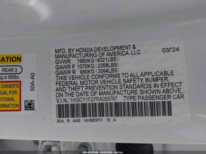 2024 HONDA ACCORD LX