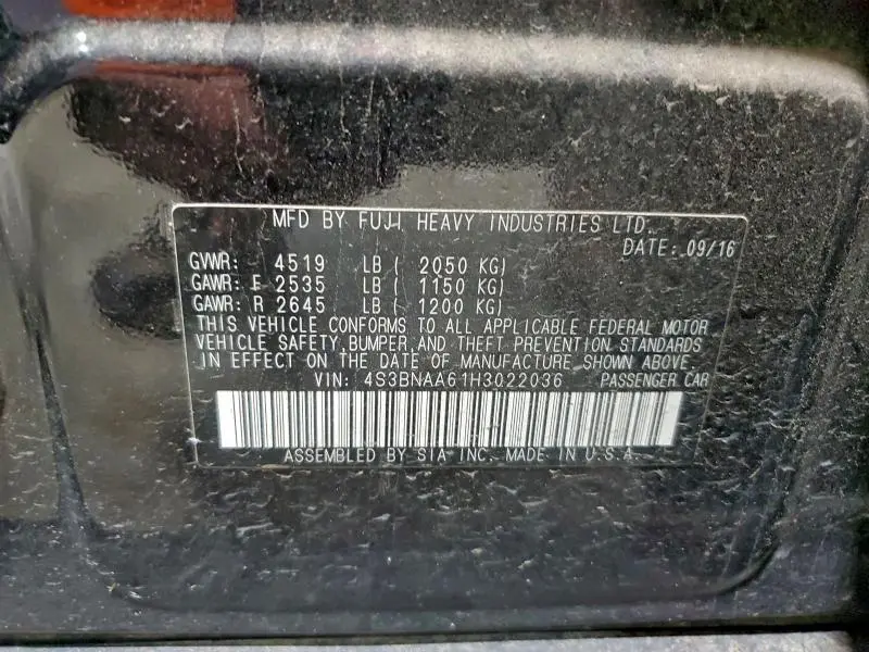 2017 SUBARU LEGACY 2.5I  