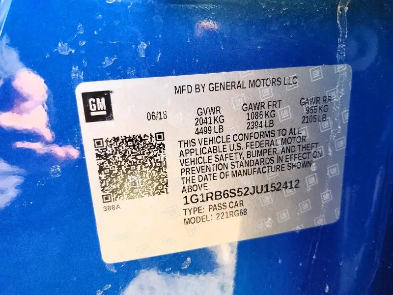 2018 CHEVROLET VOLT PREMIER  