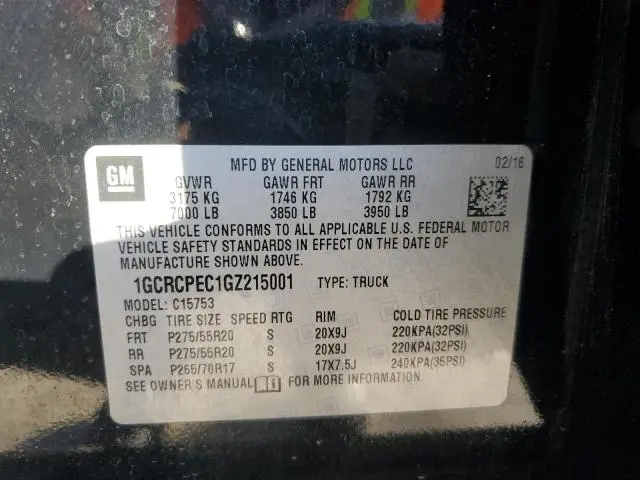 2016 CHEVROLET SILVERADO C1500 CUSTOM  