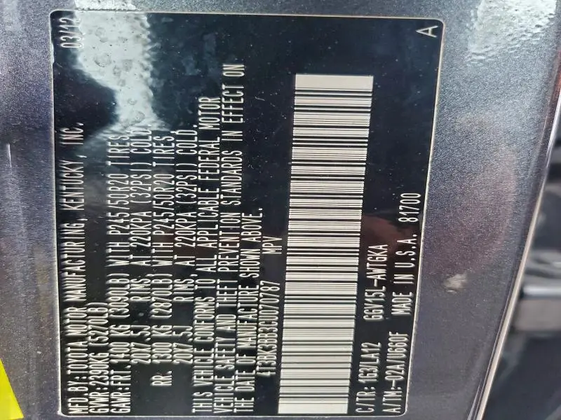 2012 TOYOTA VENZA LE  