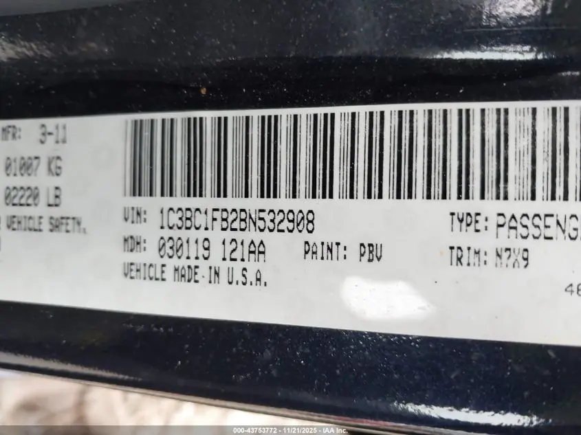 2011 CHRYSLER 200 TOURING