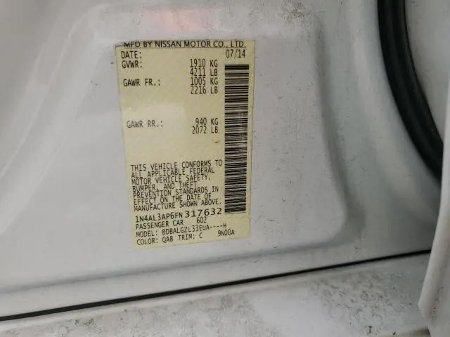 2015 NISSAN ALTIMA 2.5  