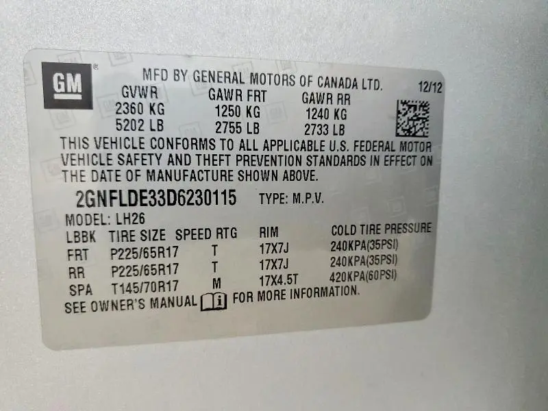 2013 CHEVROLET EQUINOX LT  