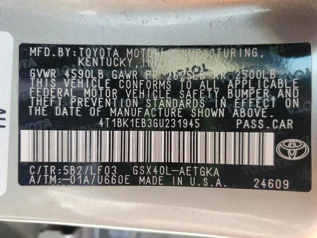 2016 TOYOTA AVALON XLE  