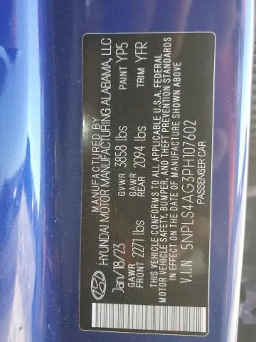 2023 HYUNDAI ELANTRA SEL  