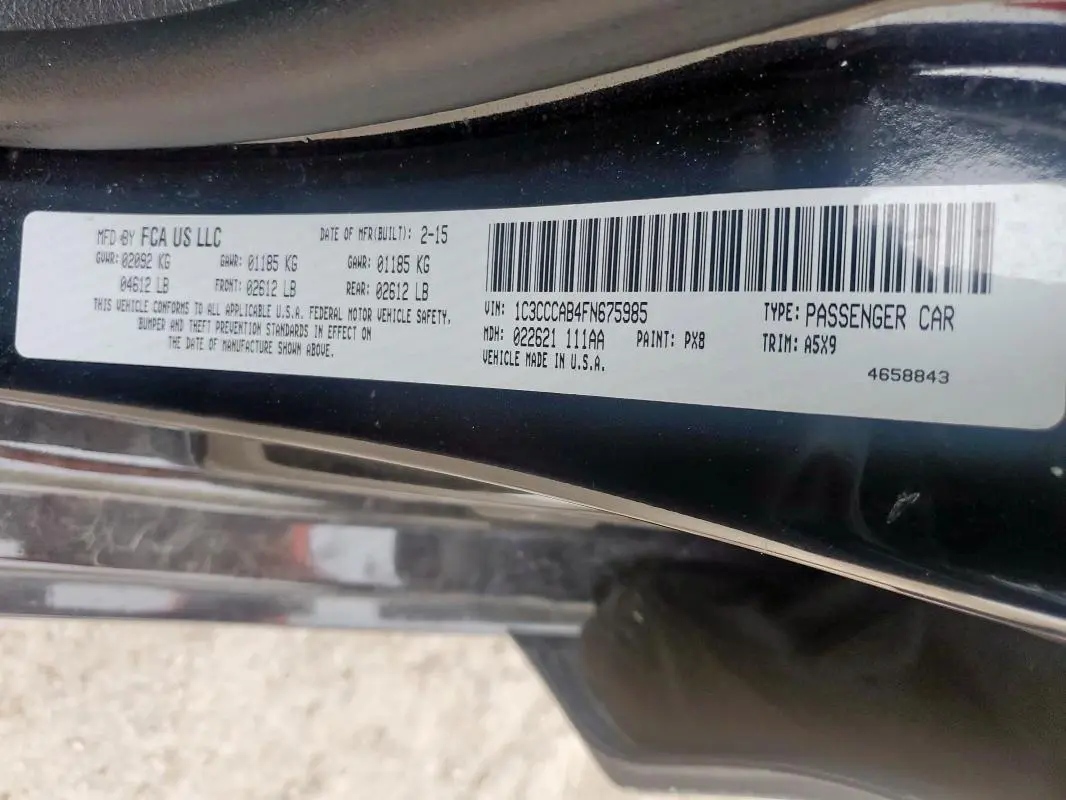 2015 CHRYSLER 200 LIMITED  