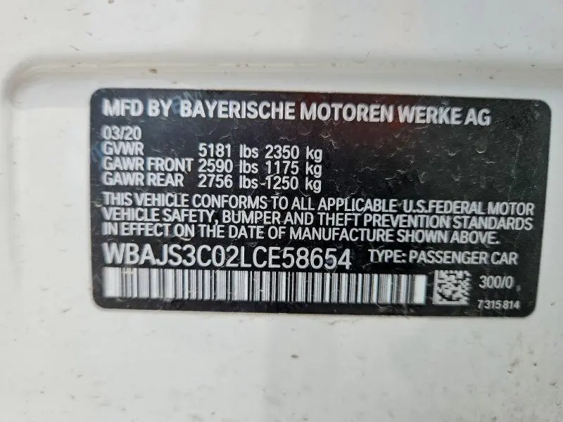 2020 BMW 540 XI  