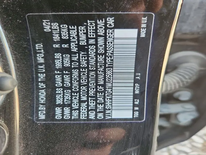 2021 HONDA CIVIC SPORT  