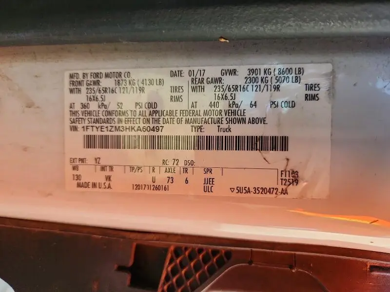 2017 FORD TRANSIT T-150  