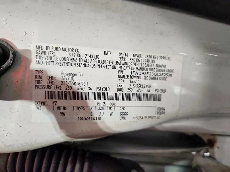 2016 FORD FOCUS SE  