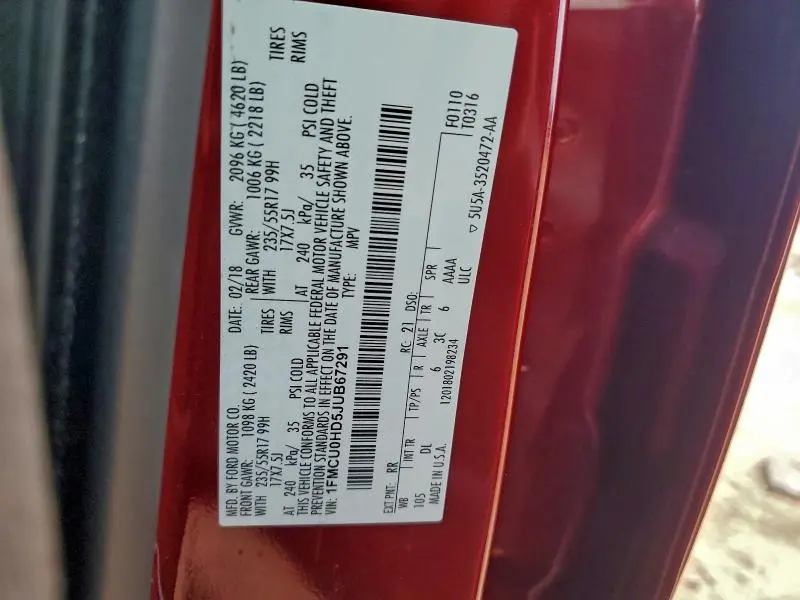 2018 FORD ESCAPE SEL  