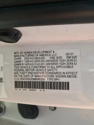 2021 HONDA PILOT SE  
