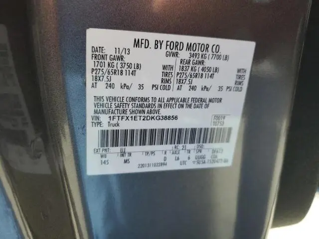 2013 FORD F150 SUPER CAB  