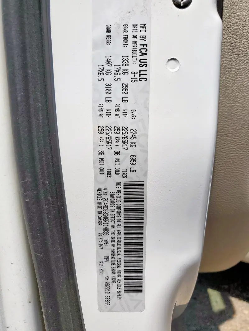 2016 DODGE GRAND CARAVAN SE  