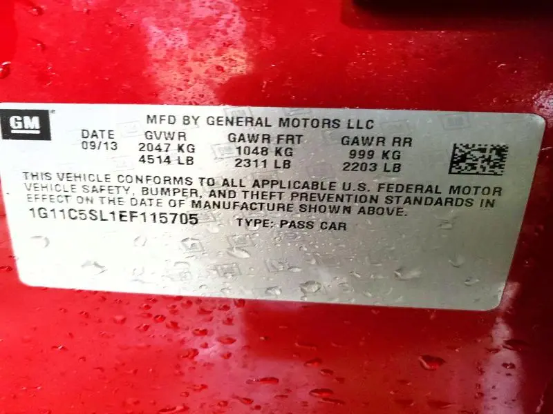 2014 CHEVROLET MALIBU 1LT  