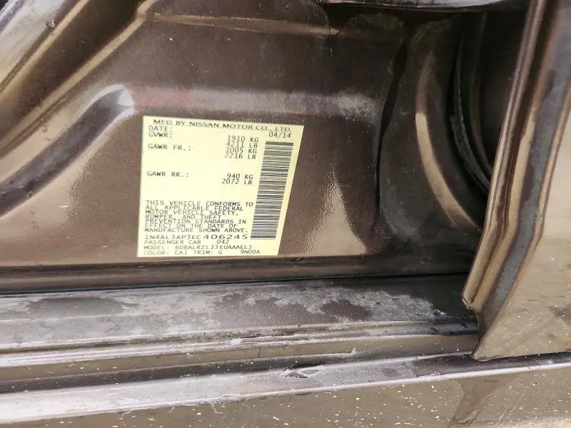 2014 NISSAN ALTIMA 2.5 S  