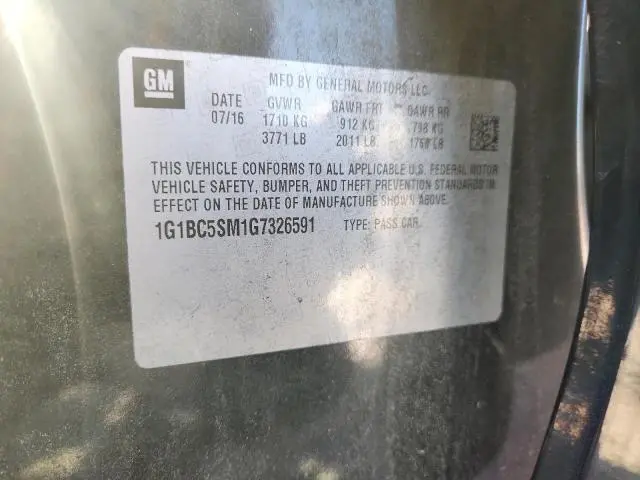 2016 CHEVROLET CRUZE LS  