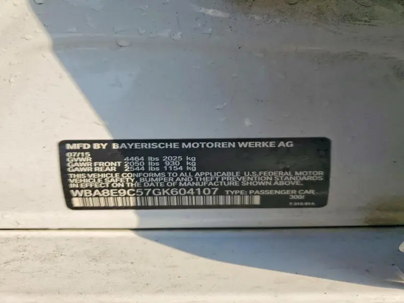 2016 BMW 328 I SULEV  