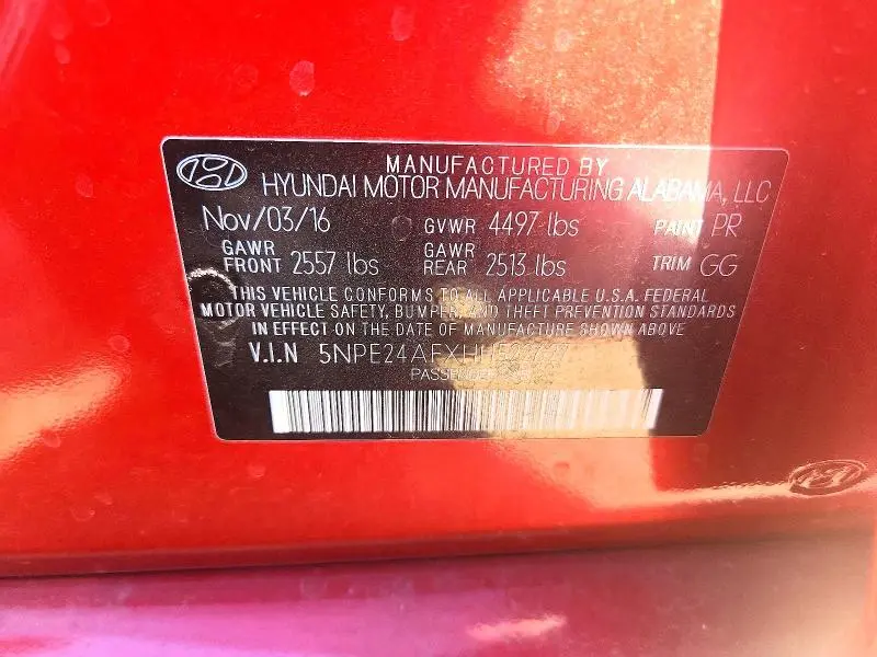 2017 HYUNDAI SONATA SE  