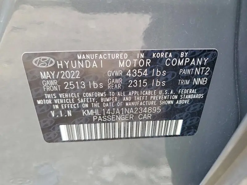 2022 HYUNDAI SONATA SEL  