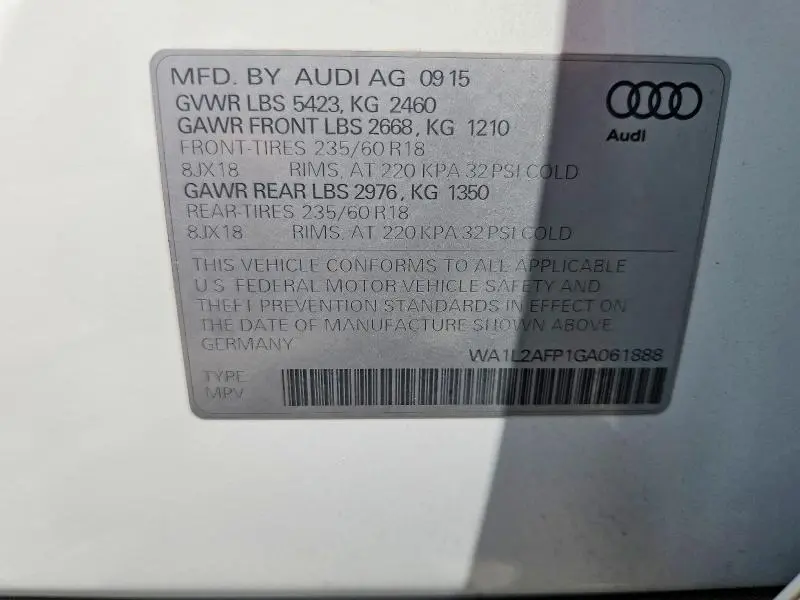 2016 AUDI Q5 PREMIUM PLUS  