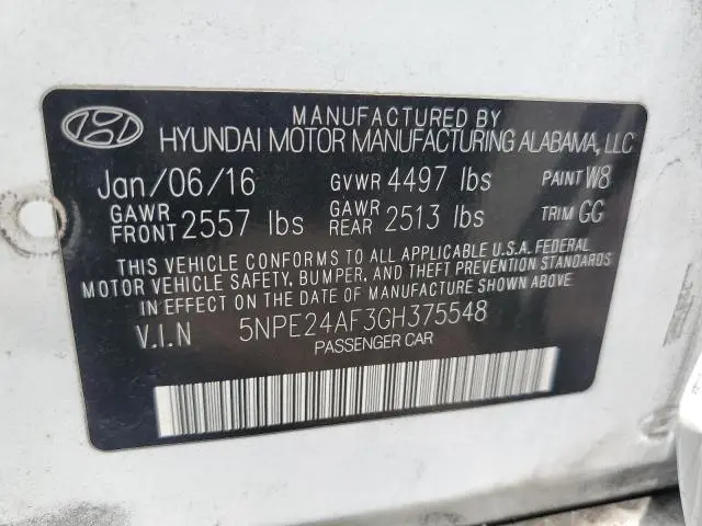 2016 HYUNDAI SONATA SE  