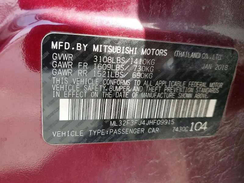 2018 MITSUBISHI MIRAGE G4 ES  