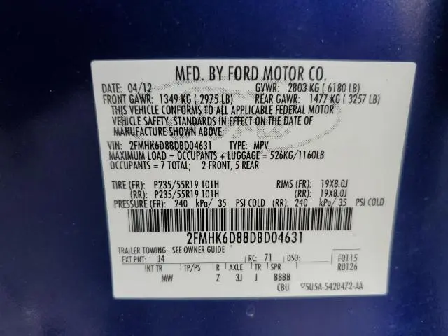 2013 FORD FLEX LIMITED  