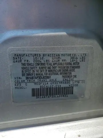 2013 NISSAN SENTRA S  