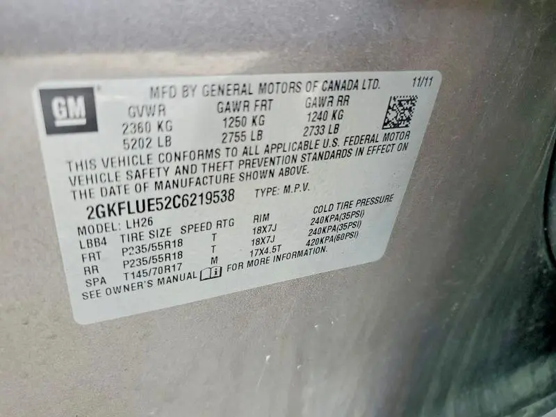 2012 GMC TERRAIN SLT  