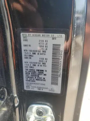 2019 NISSAN NV200 2.5S  