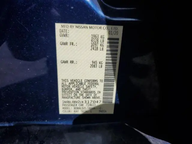 2020 NISSAN ALTIMA S  