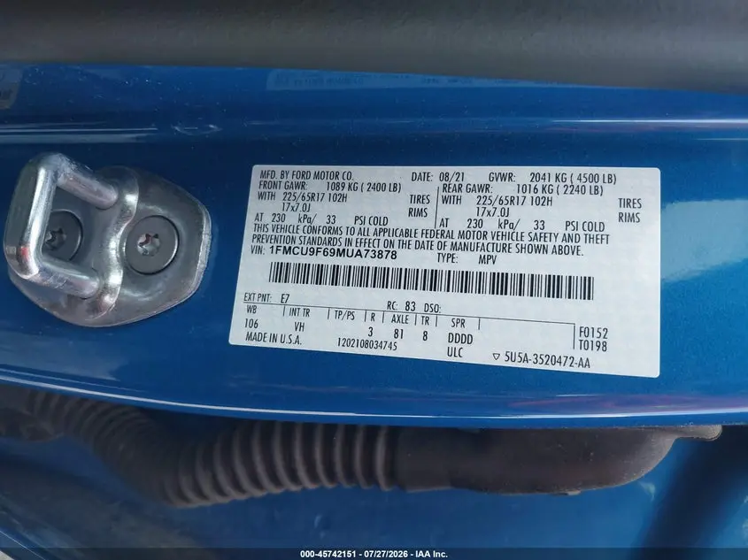 2021 FORD ESCAPE S